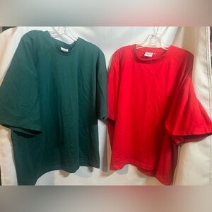 2 NWOT Vintage Emmanuel T-Shirt Plus Size Red & Green